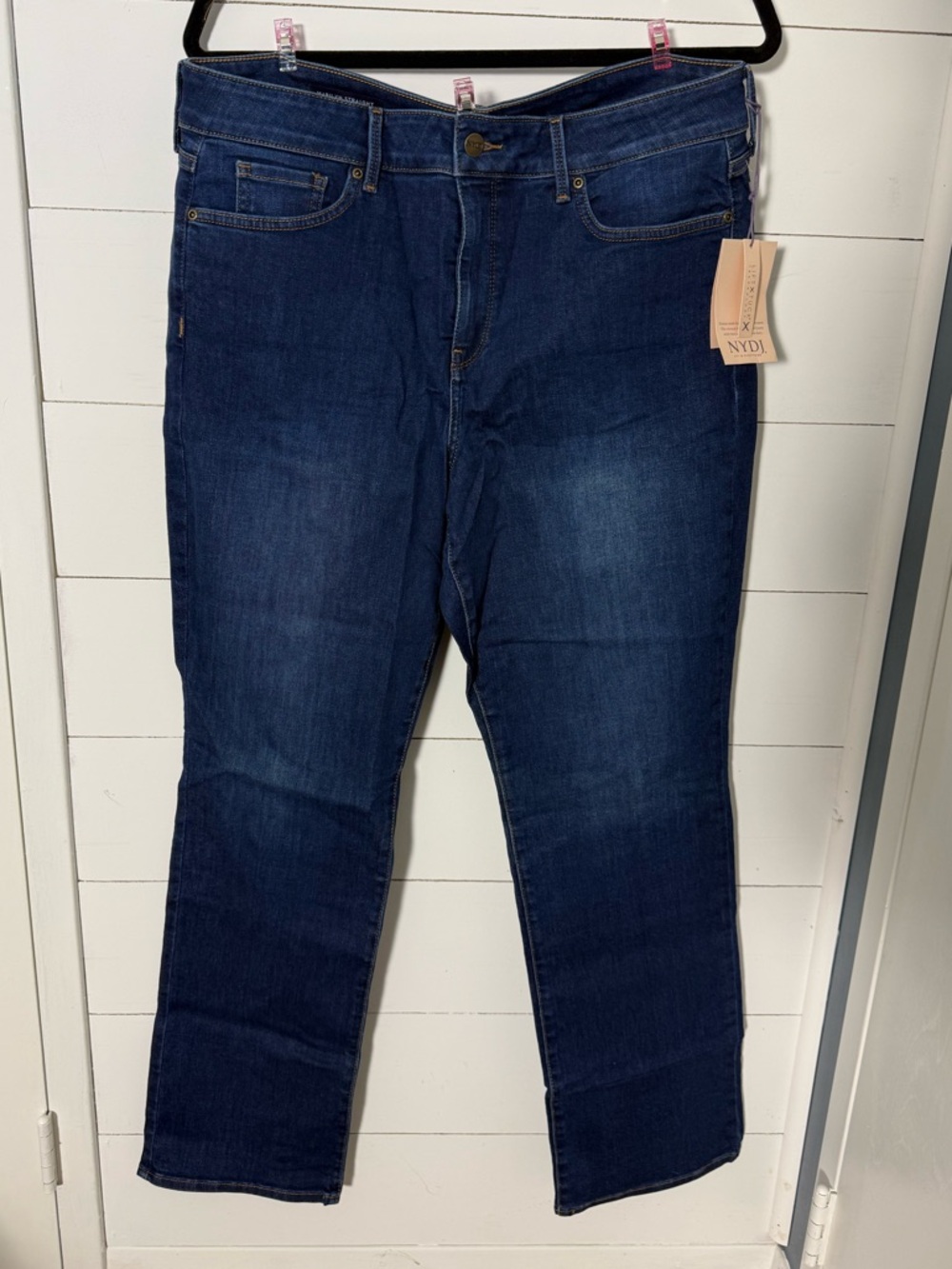 NWT NYDJ Dark Blue Denim Marilyn Straight Cooper Jeans